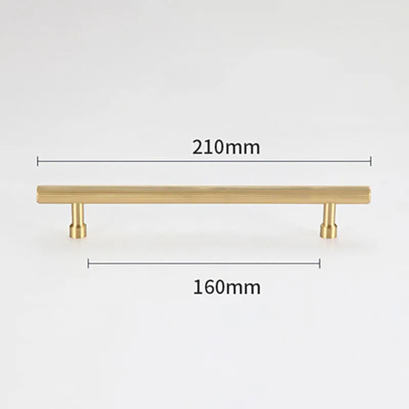Gold and Black Brass T-Bar Handles – Straight Line Cabinet Pulls and Wardrobe Knobs