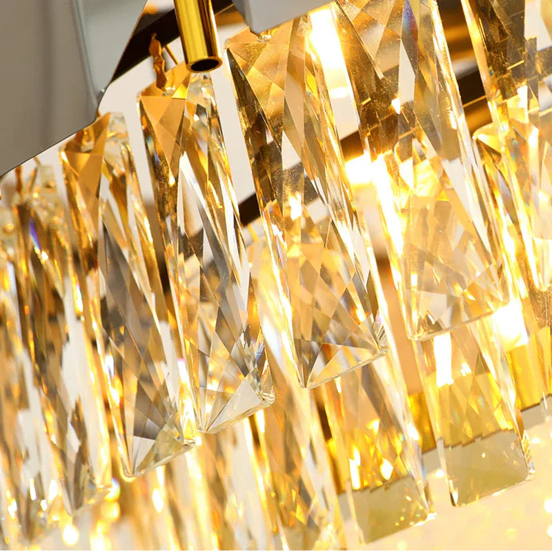 Stainless Steel Light Luxury Crystal Chandelier - A Postmodern Marvel for Living Rooms, Simple Dining Rooms, and Nordic Bedrooms