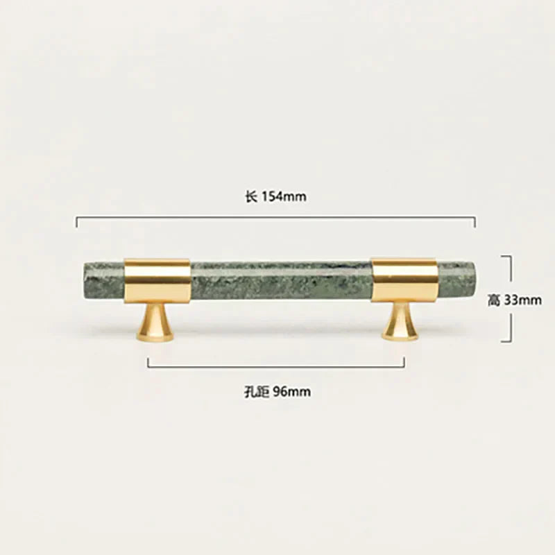Natural Stone Cabinet Handles – Brass and Marble Wardrobe Knobs for Nordic Furniture