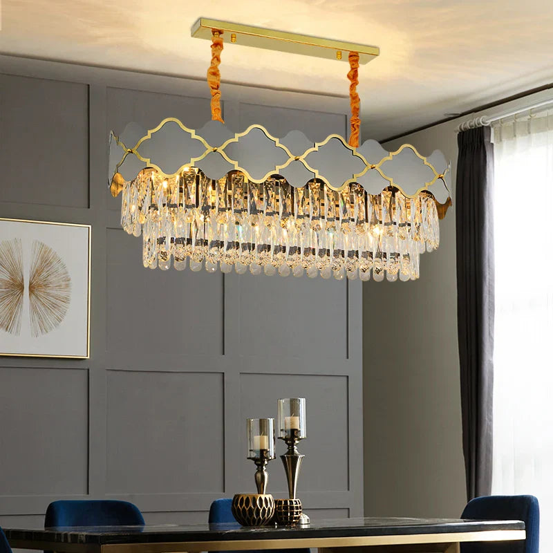 Postmodern Light Stainless Steel Crystal Chandelier - Starry Sky Illumination for Living, Dining, and Bedroom Ambiance