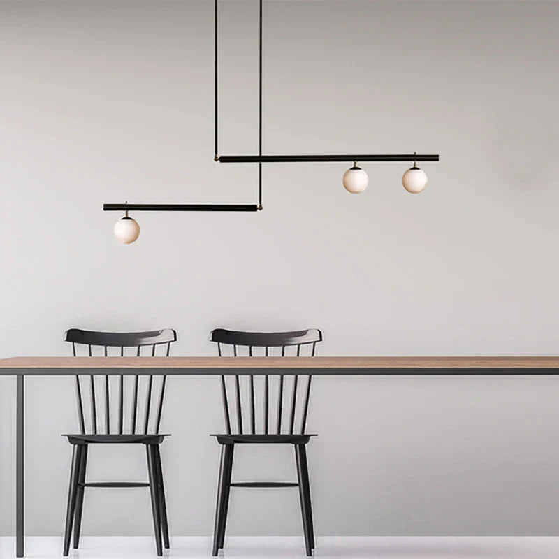 Contemporary Glass Ball LED Chandelier - Postmodern Design for Restaurant, Bar, and Living Room Decor