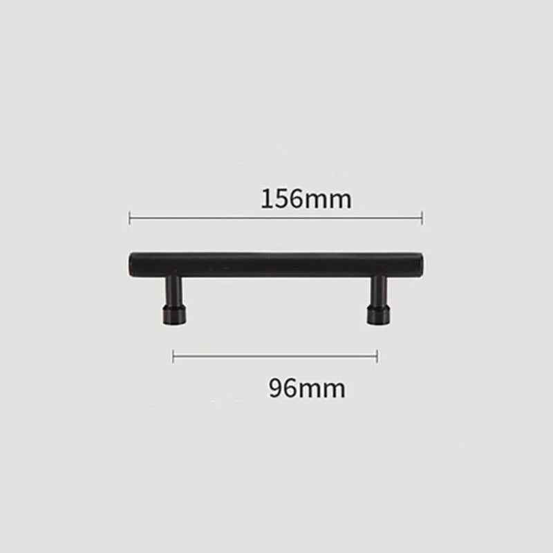 Gold and Black Brass T-Bar Handles – Straight Line Cabinet Pulls and Wardrobe Knobs
