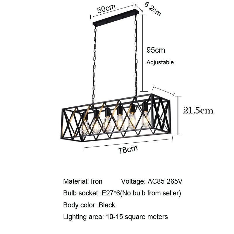 Elena's Retro Loft 6 Bulb Industrial Chandelier