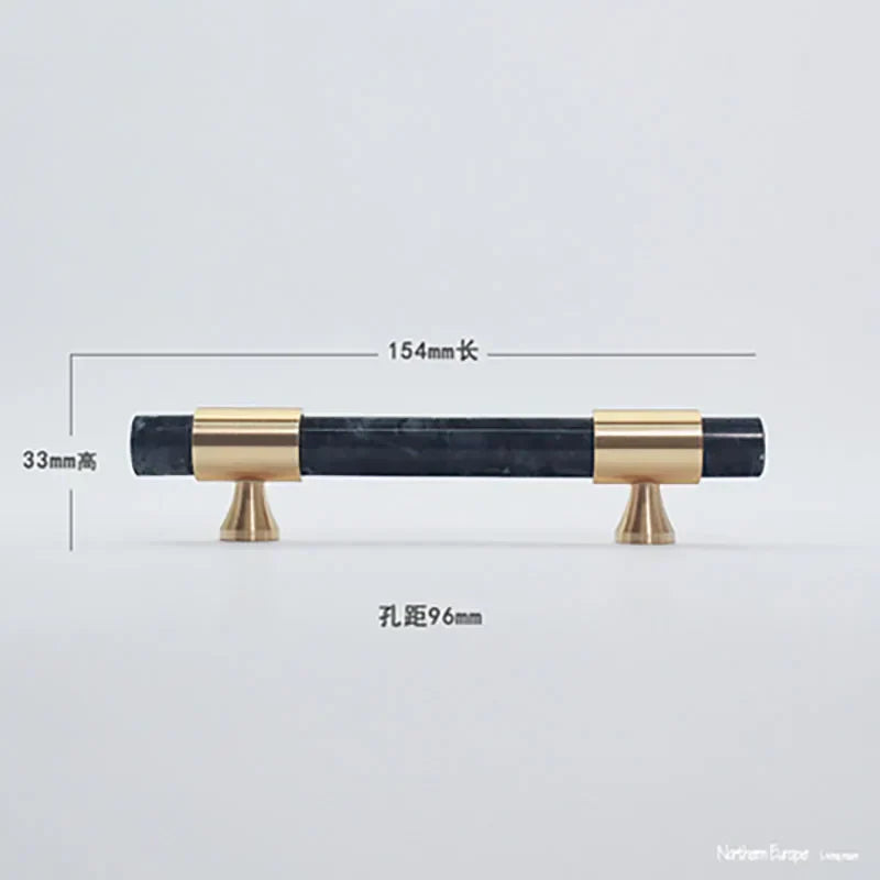 Natural Stone Cabinet Handles – Brass and Marble Wardrobe Knobs for Nordic Furniture