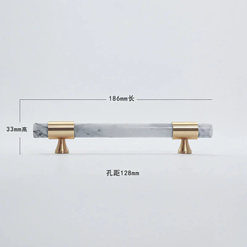 Natural Stone Cabinet Handles – Brass and Marble Wardrobe Knobs for Nordic Furniture