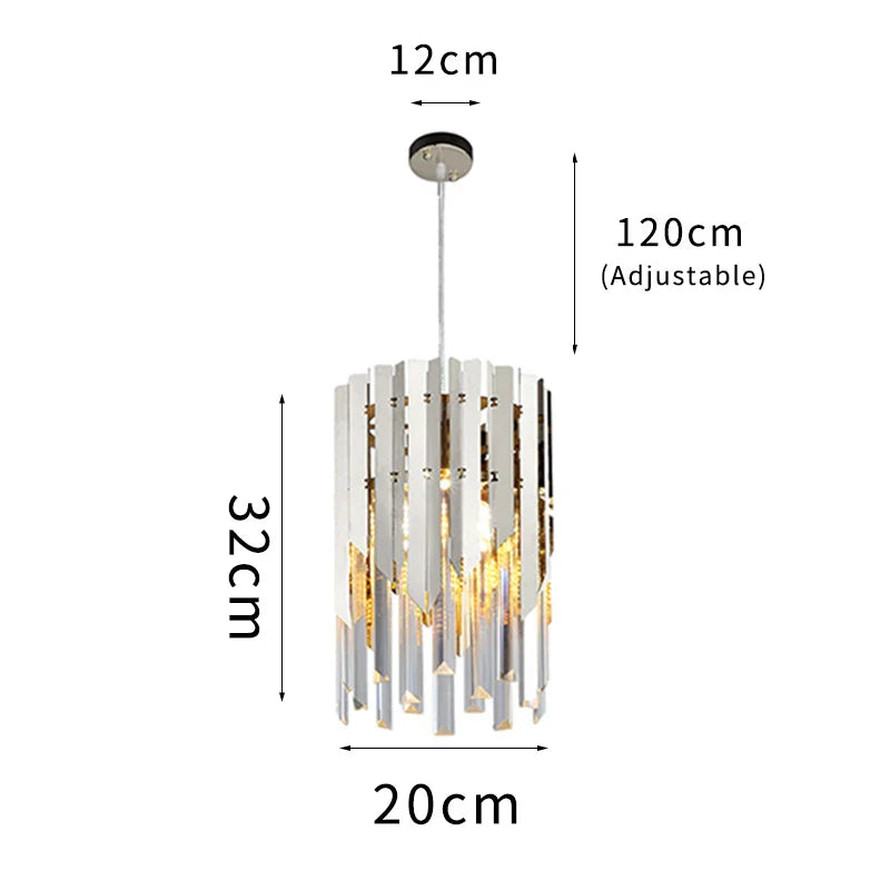 Round Gold K9 Crystal LED Chandelier for Living Spaces - Dining, Bedroom, and More