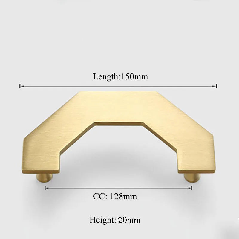 Gold Brass Octagon Cabinet Handles – Large Wardrobe Pulls and Bookcase Knobs (1 Pair)