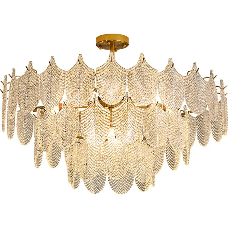 Postmodern Glass Chandelier - Elegant Lighting for Living Rooms, Bedrooms, Dining Rooms, and Model Spaces