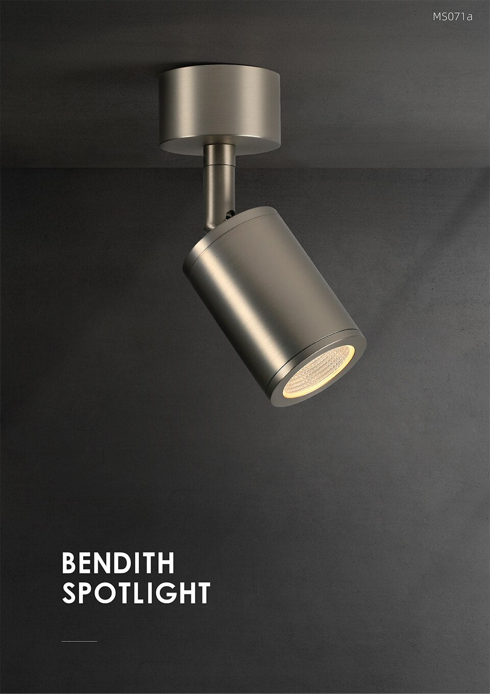 Ella's LED Ceiling Spotlight in Nickel - 7W CRI97 with Flicker-Free Design and Rotational Accent