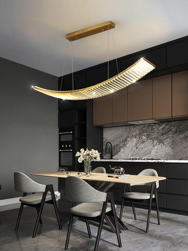 Sophia's Luxurious Arch Chandelier - Modern Crystal Brilliance