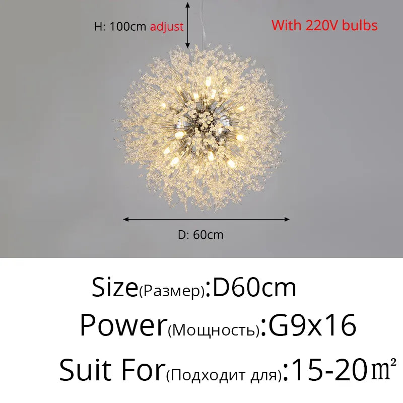 Nordic Modern LED Chandelier - Stylish Firefly Lighting for Living, Dining, and Bedroom