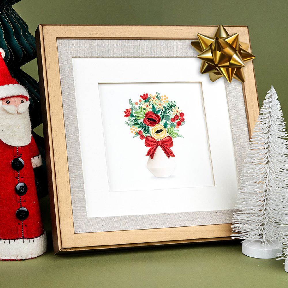 Festive Bouquet Quilled Greeting Card