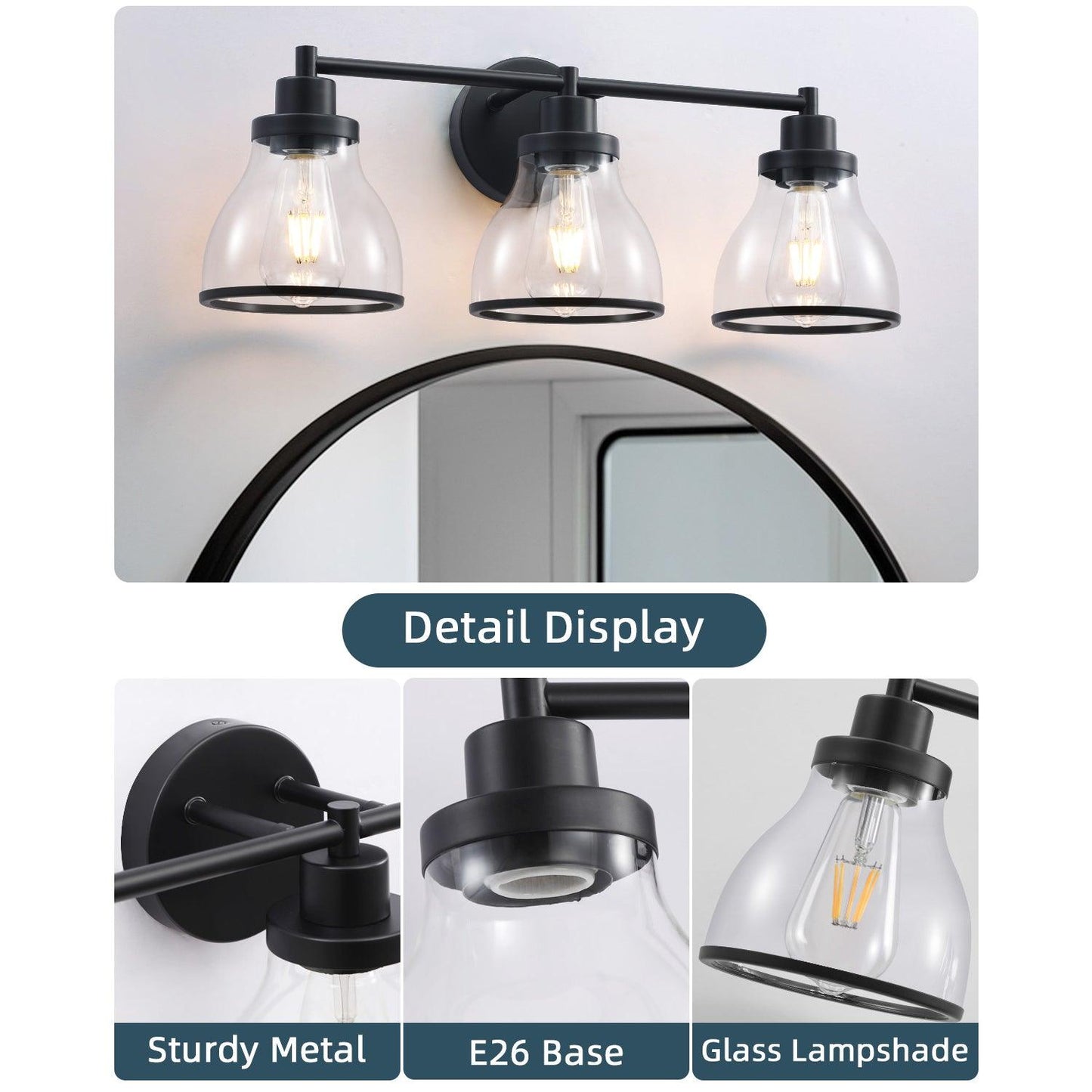 Hermosa Modern 3-Light Bathroom Vanity Light