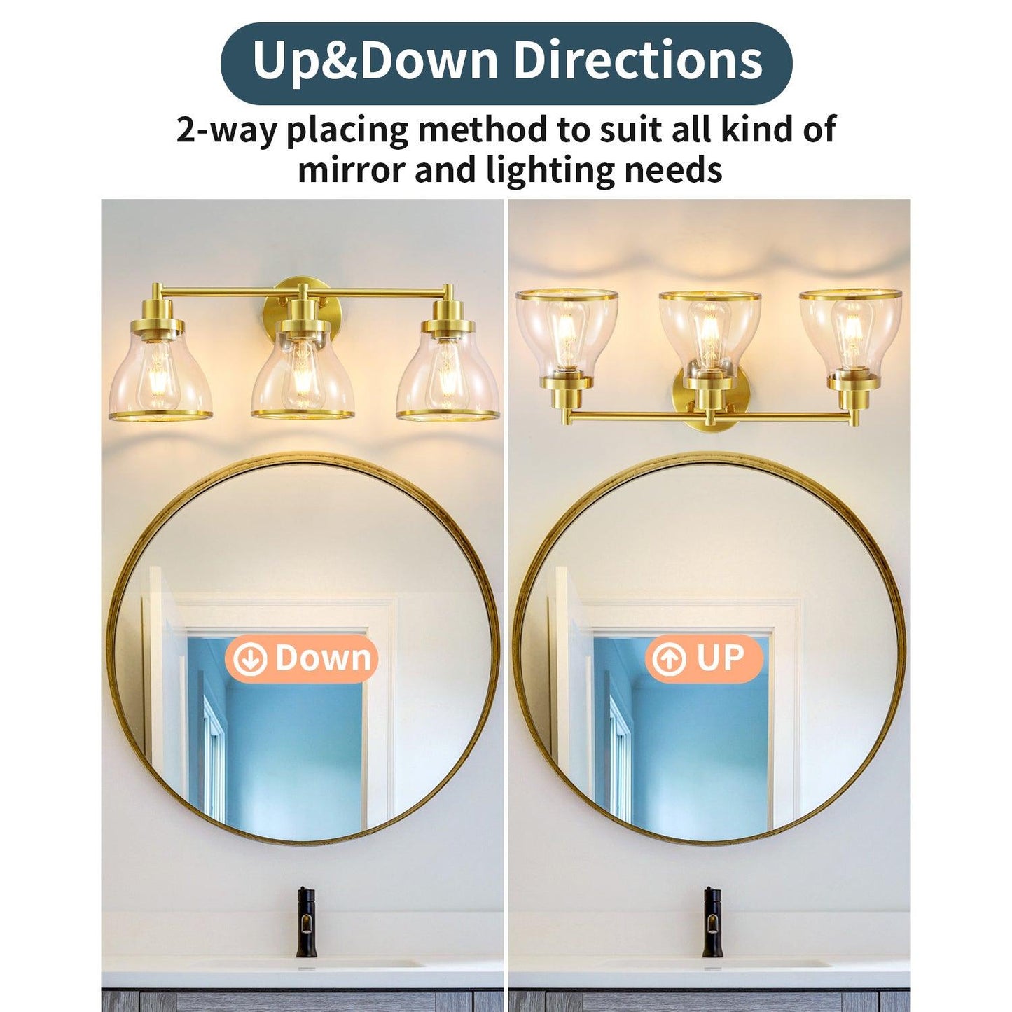 Hermosa Modern 3-Light Bathroom Vanity Light