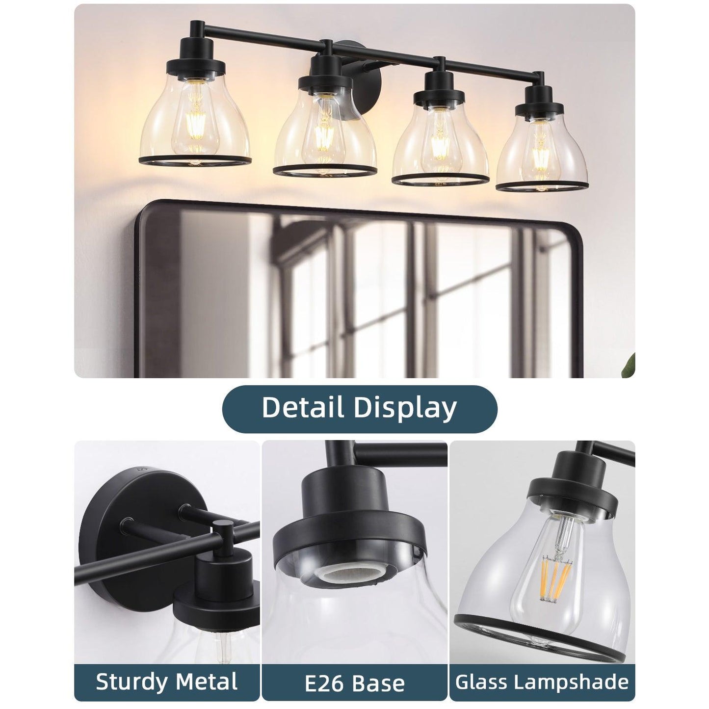 Hermosa Modern 4-Light Bathroom Vanity Light