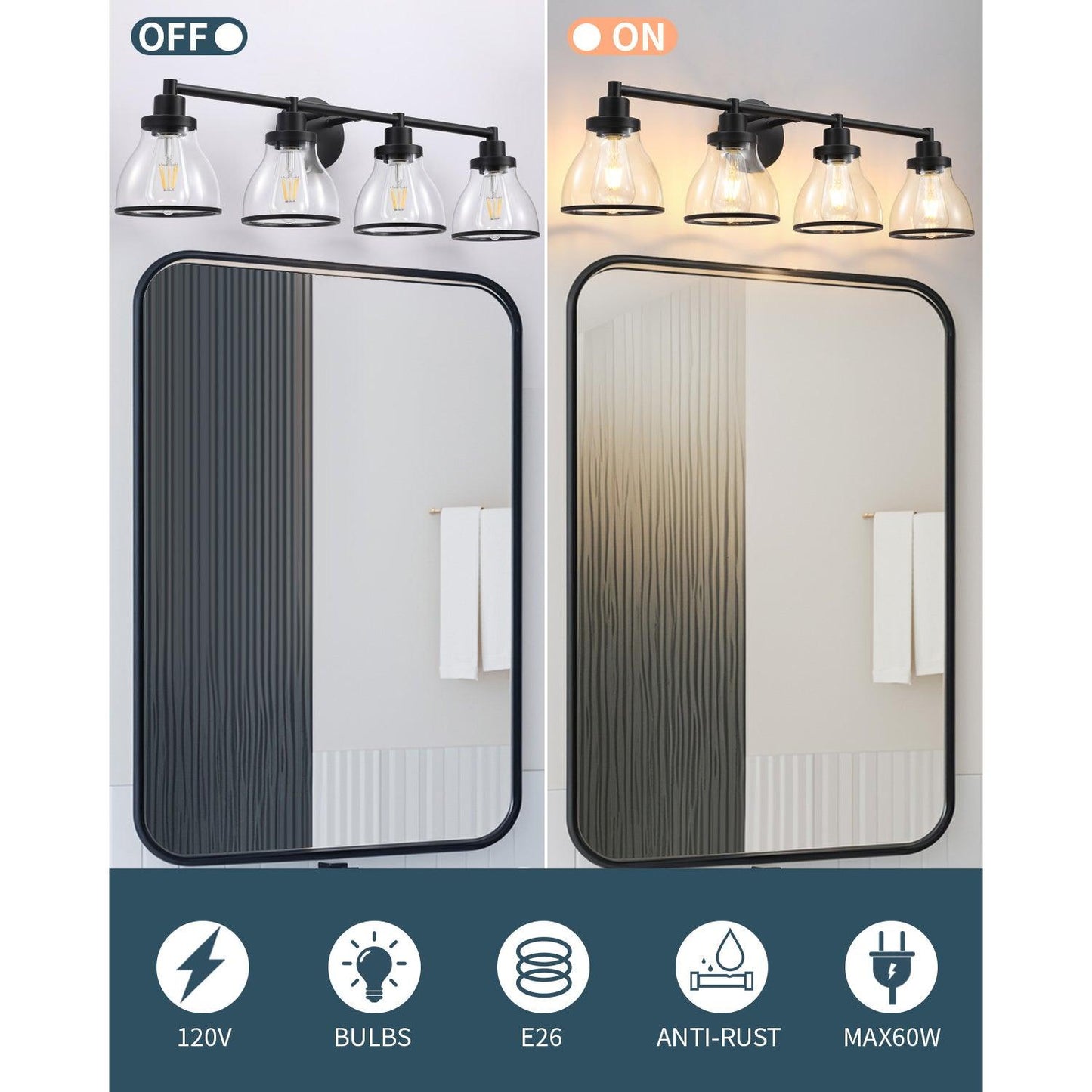 Hermosa Modern 4-Light Bathroom Vanity Light