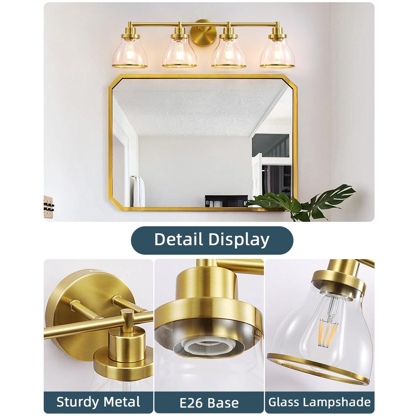 Hermosa Modern 4-Light Bathroom Vanity Light