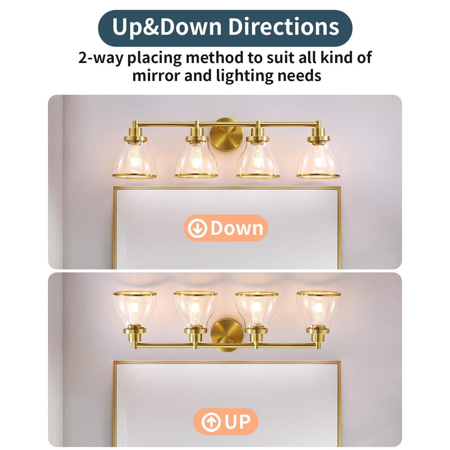 Hermosa Modern 4-Light Bathroom Vanity Light