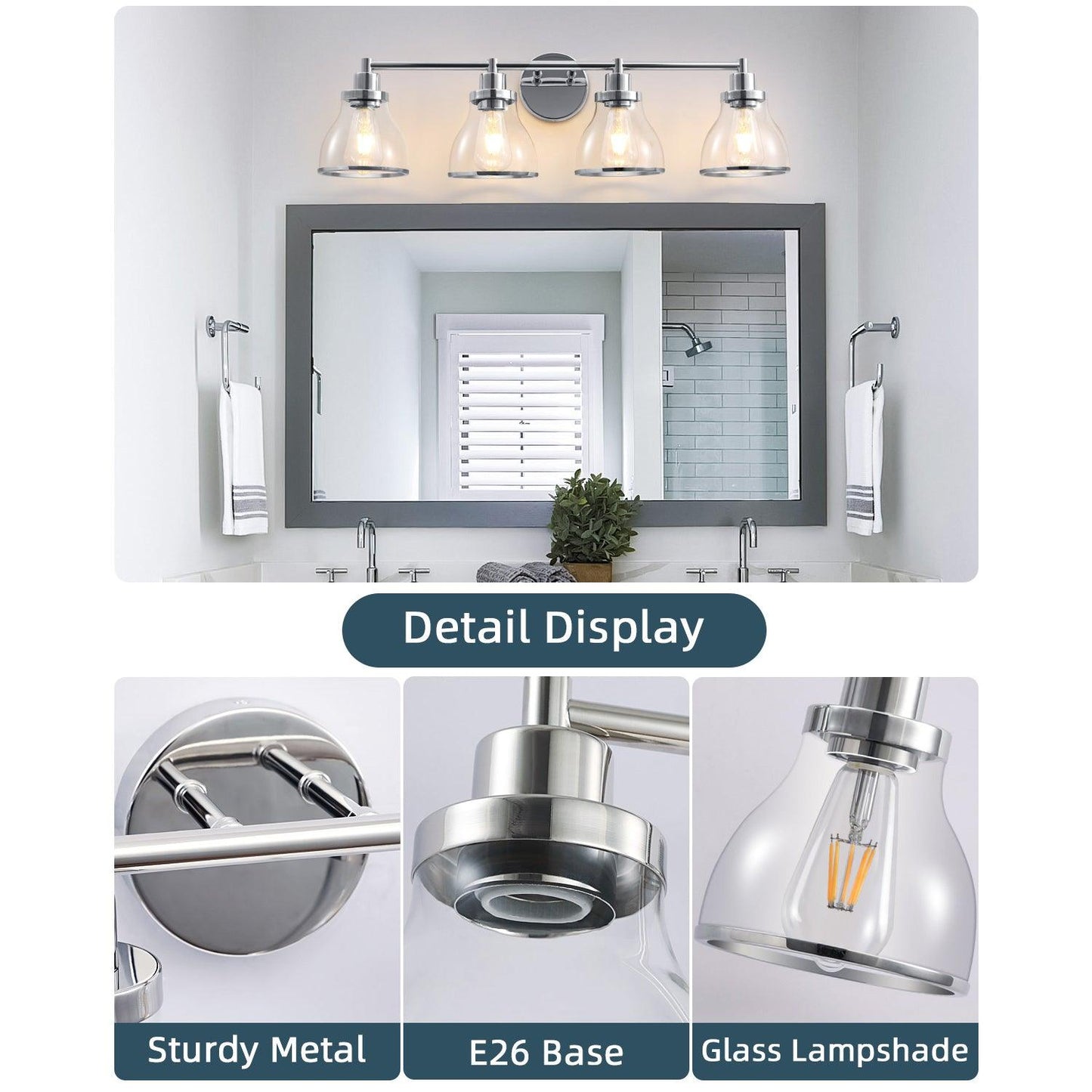 Hermosa Modern 4-Light Bathroom Vanity Light