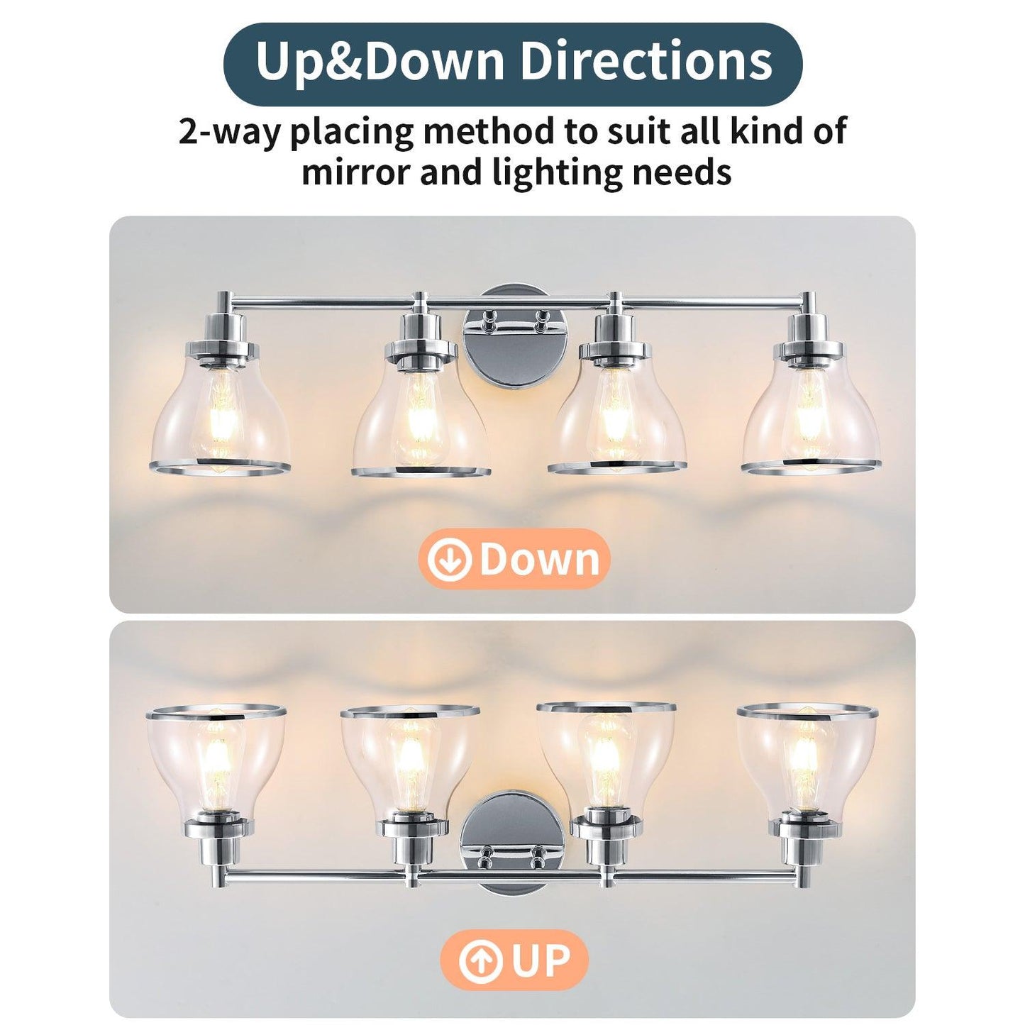 Hermosa Modern 4-Light Bathroom Vanity Light