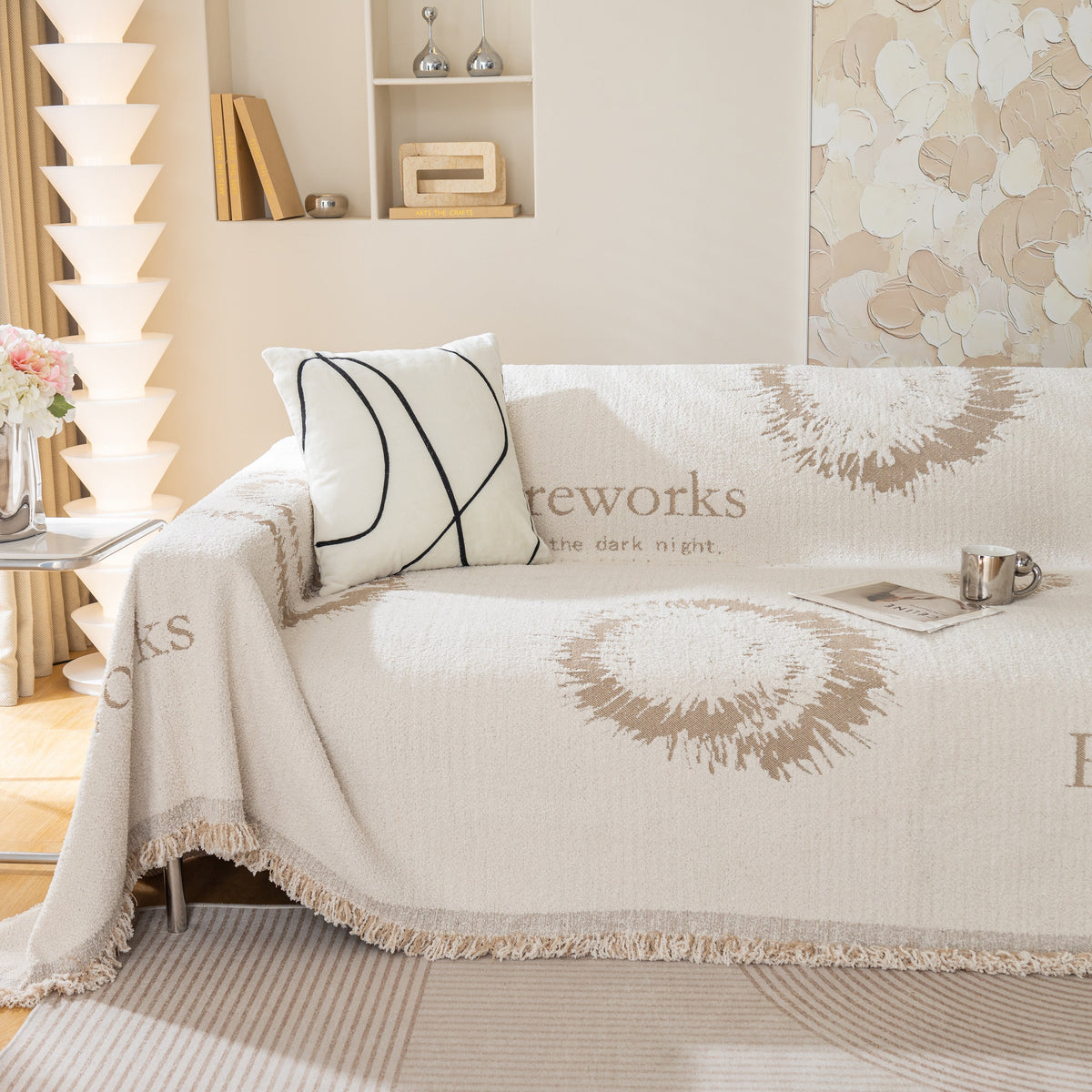 Fireworks Reversible Couch Cover Blankets Furniture Covers Washable Sectional Couch Covers