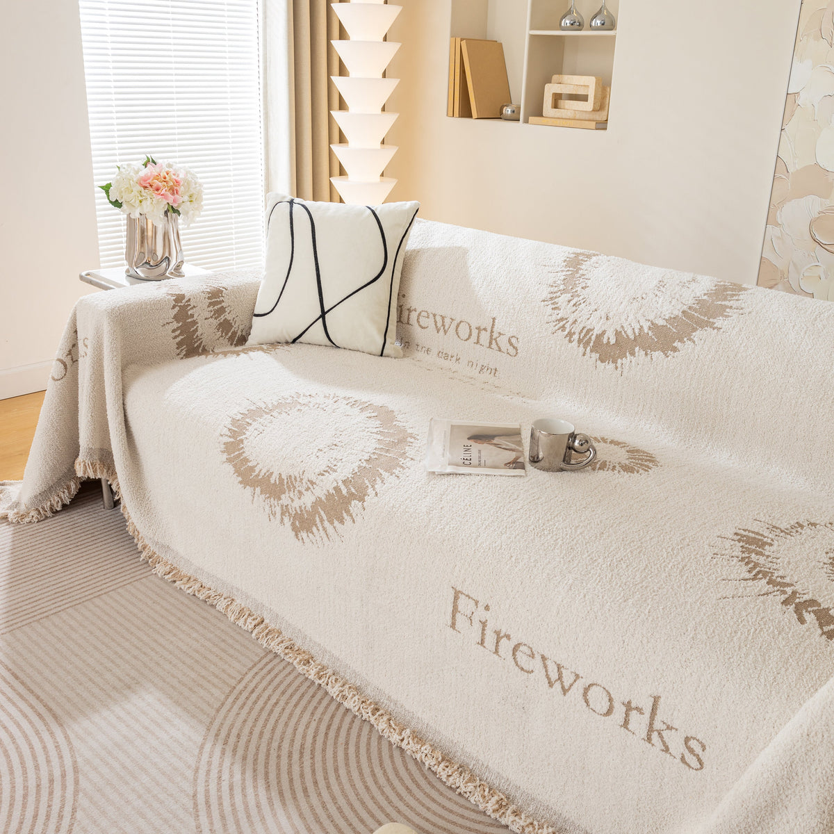 Fireworks Reversible Couch Cover Blankets Furniture Covers Washable Sectional Couch Covers