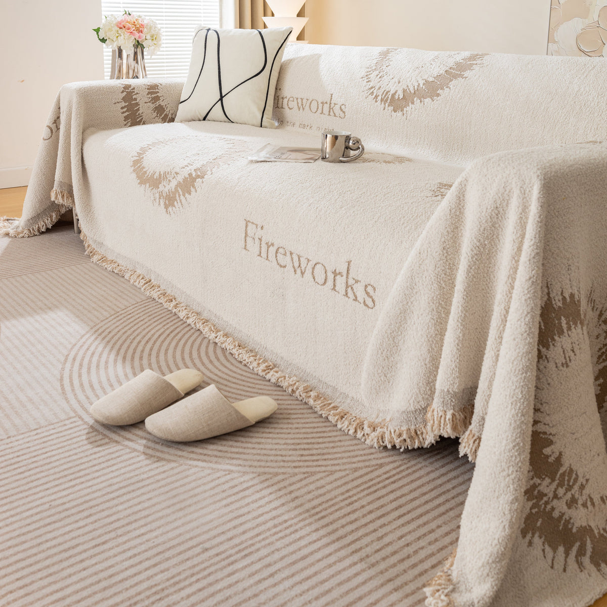 Fireworks Reversible Couch Cover Blankets Furniture Covers Washable Sectional Couch Covers