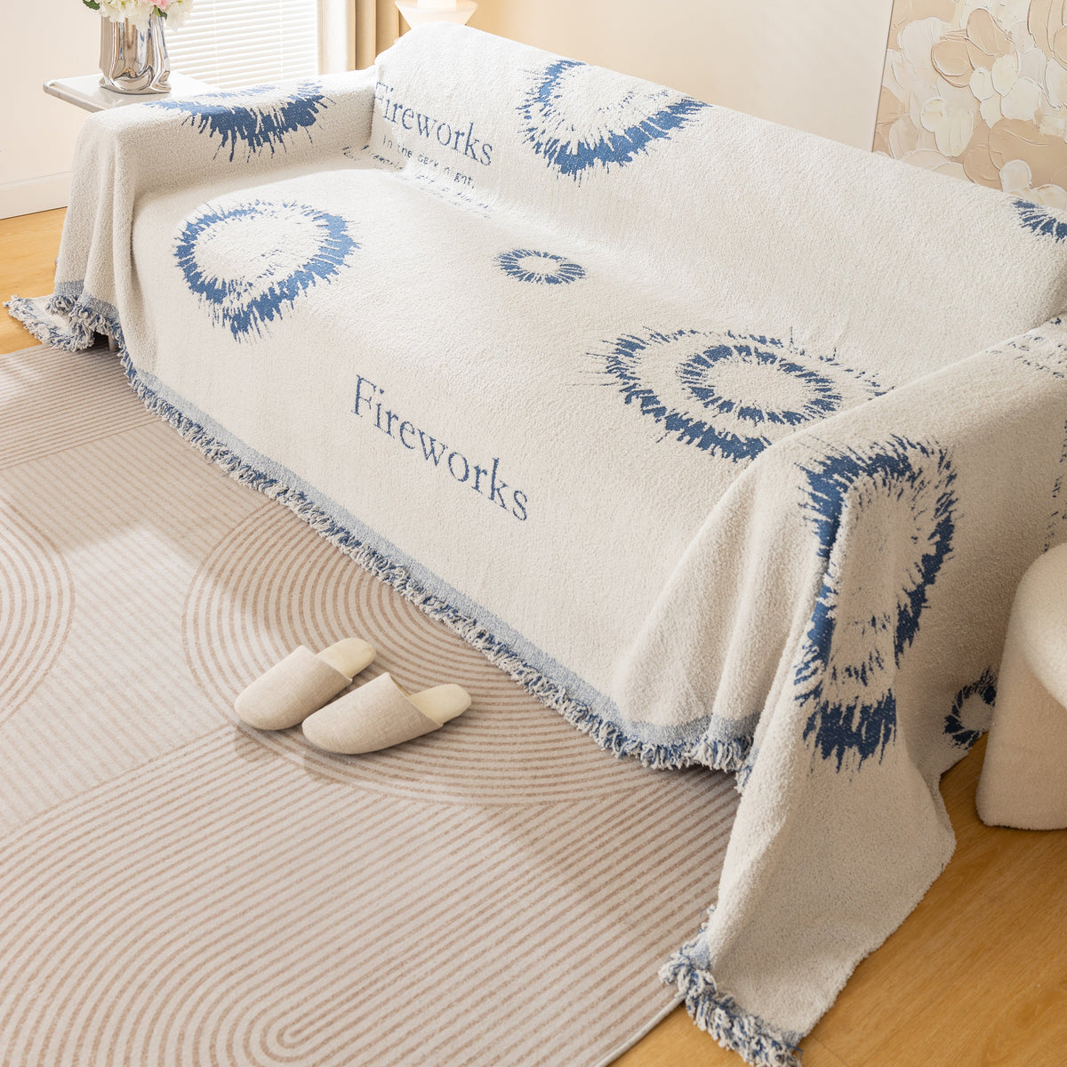 Fireworks Reversible Couch Cover Blankets Furniture Covers Washable Sectional Couch Covers