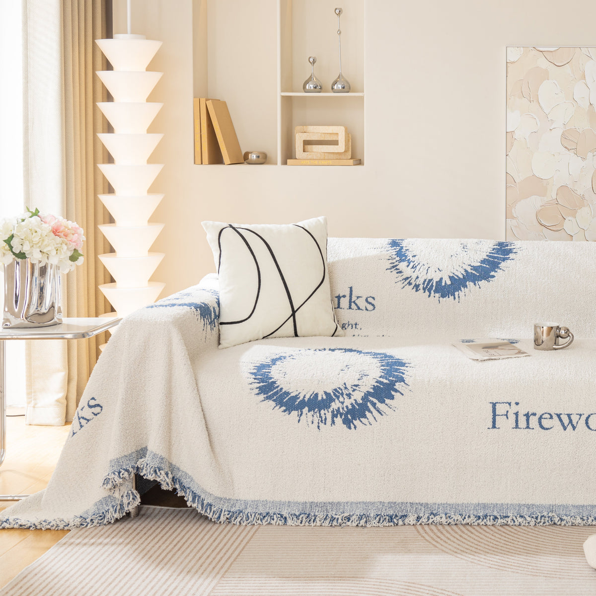 Fireworks Reversible Couch Cover Blankets Furniture Covers Washable Sectional Couch Covers