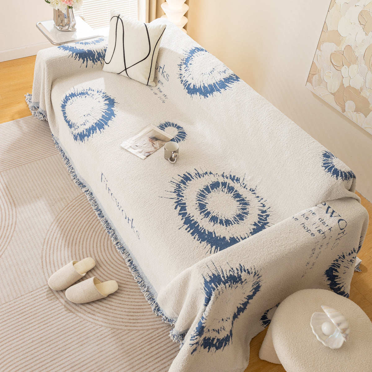 Fireworks Reversible Couch Cover Blankets Furniture Covers Washable Sectional Couch Covers