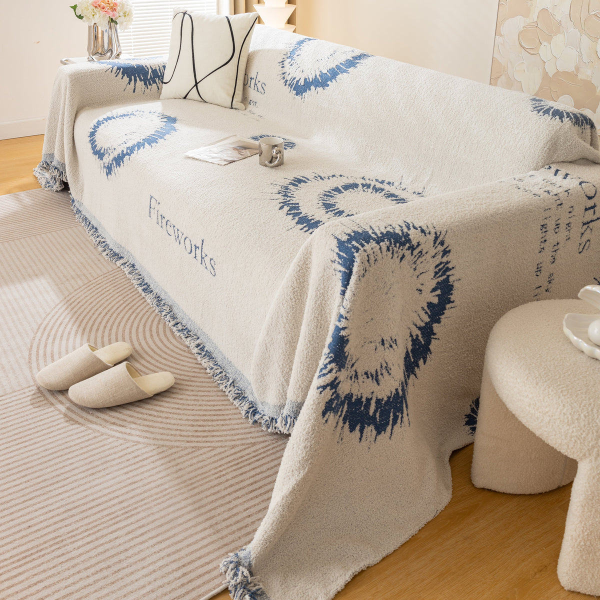 Fireworks Reversible Couch Cover Blankets Furniture Covers Washable Sectional Couch Covers
