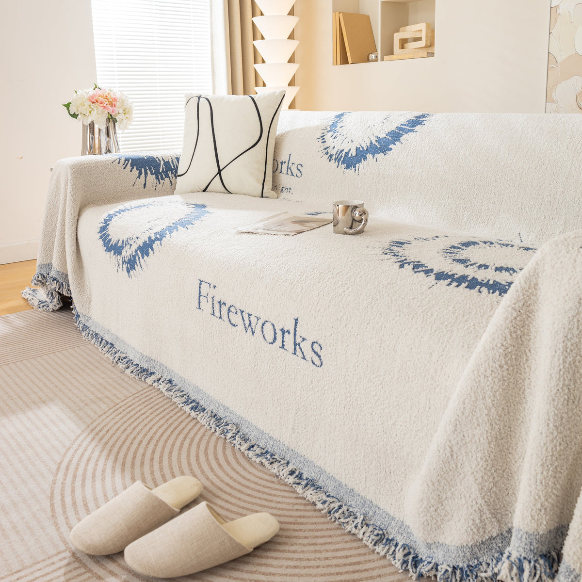 Fireworks Reversible Couch Cover Blankets Furniture Covers Washable Sectional Couch Covers