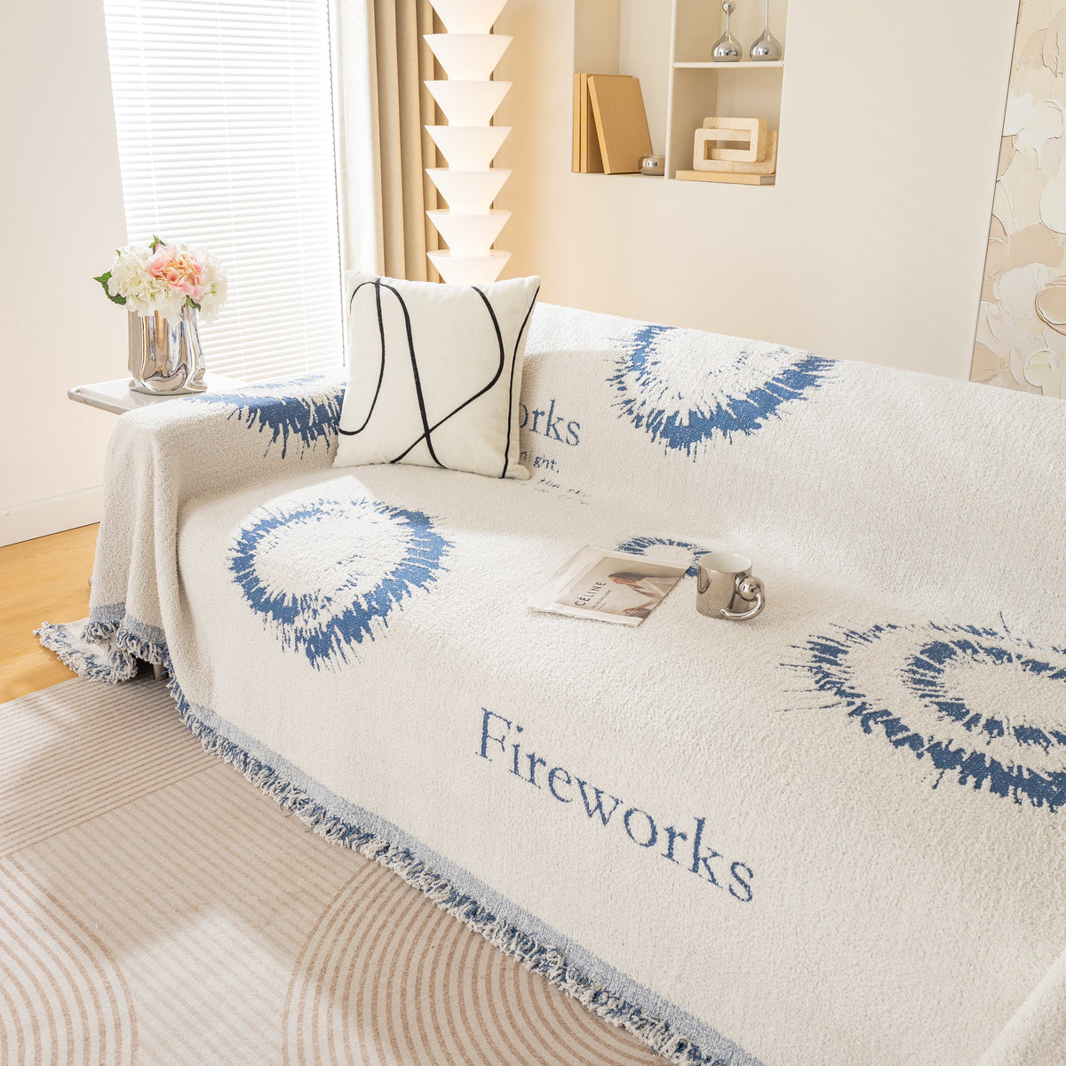 Fireworks Reversible Couch Cover Blankets Furniture Covers Washable Sectional Couch Covers