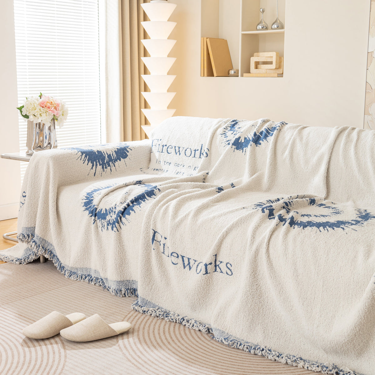 Fireworks Reversible Couch Cover Blankets Furniture Covers Washable Sectional Couch Covers