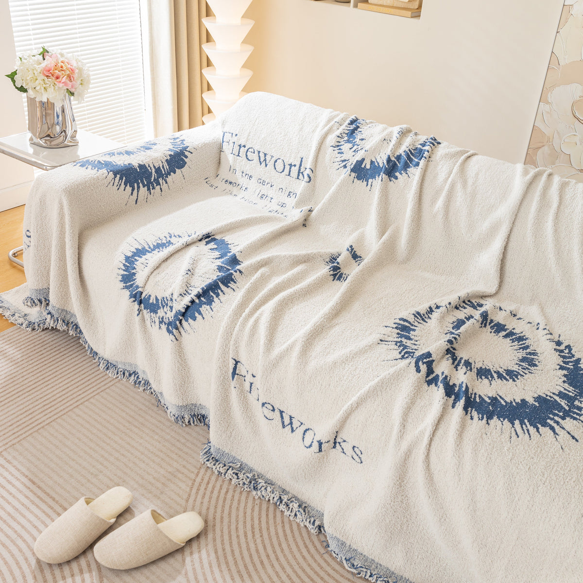 Fireworks Reversible Couch Cover Blankets Furniture Covers Washable Sectional Couch Covers