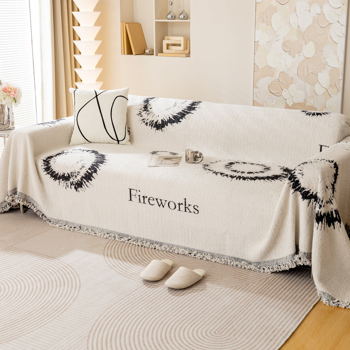 Fireworks Reversible Couch Cover Blankets Furniture Covers Washable Sectional Couch Covers