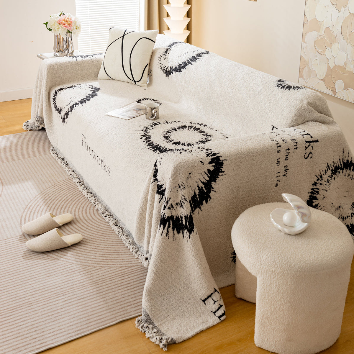 Fireworks Reversible Couch Cover Blankets Furniture Covers Washable Sectional Couch Covers