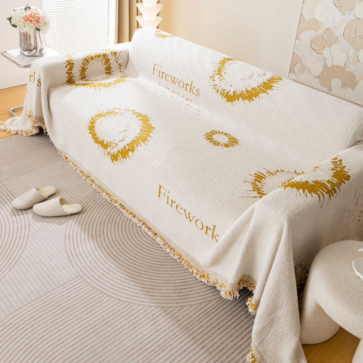 Fireworks Reversible Couch Cover Blankets Furniture Covers Washable Sectional Couch Covers
