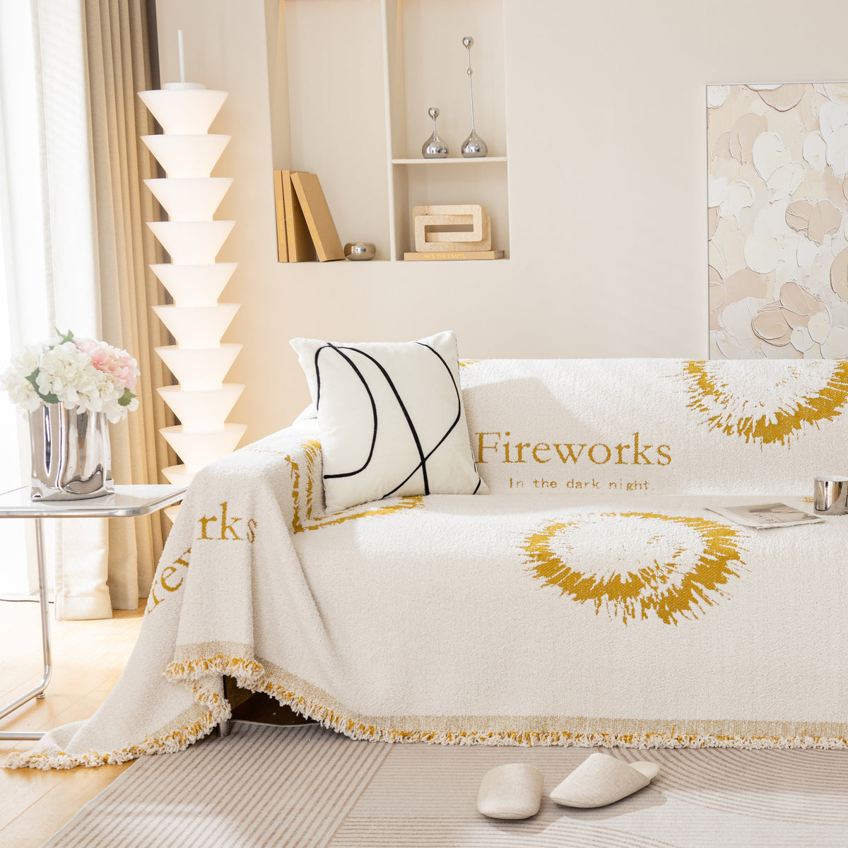 Fireworks Reversible Couch Cover Blankets Furniture Covers Washable Sectional Couch Covers