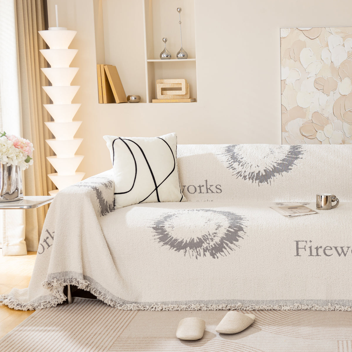 Fireworks Reversible Couch Cover Blankets Furniture Covers Washable Sectional Couch Covers