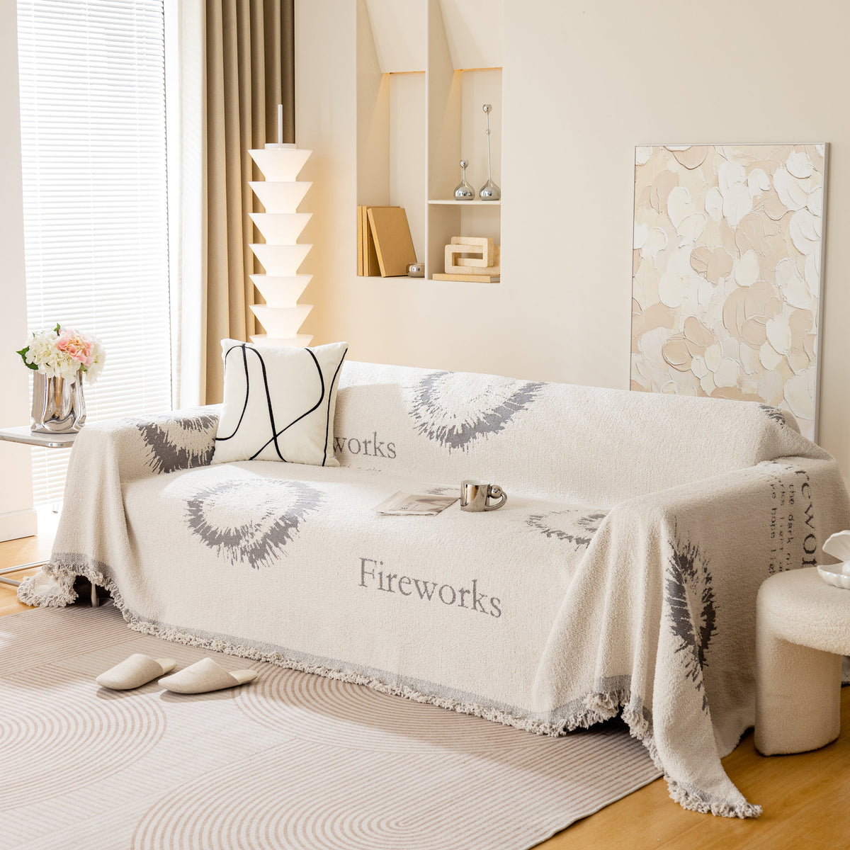 Fireworks Reversible Couch Cover Blankets Furniture Covers Washable Sectional Couch Covers