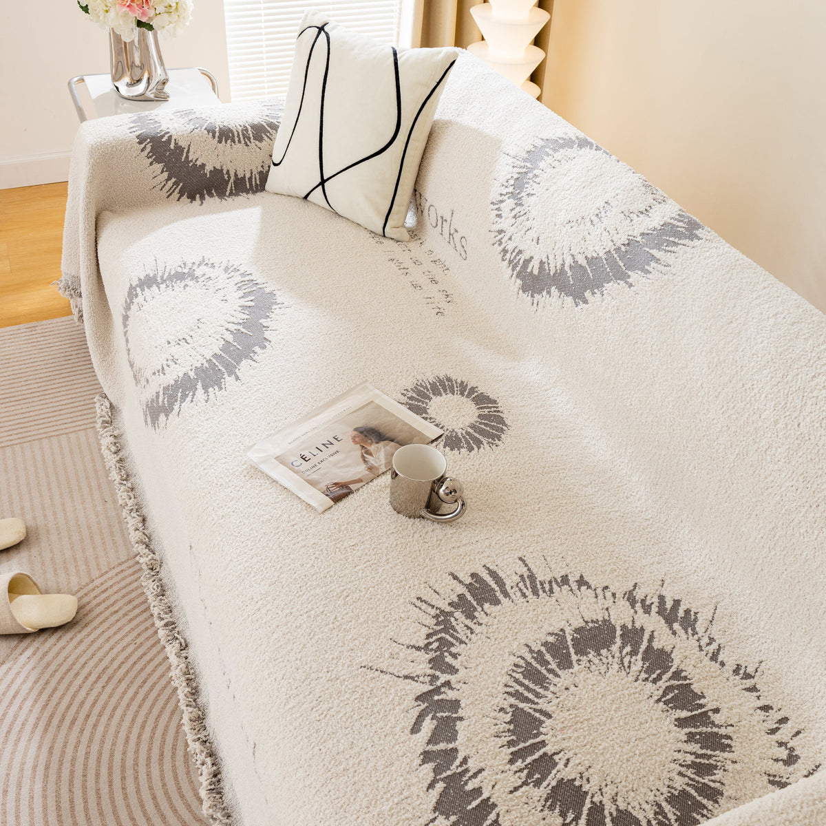 Fireworks Reversible Couch Cover Blankets Furniture Covers Washable Sectional Couch Covers