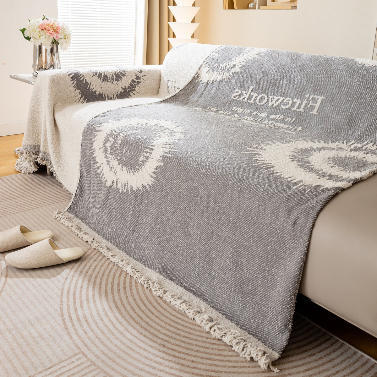 Fireworks Reversible Couch Cover Blankets Furniture Covers Washable Sectional Couch Covers