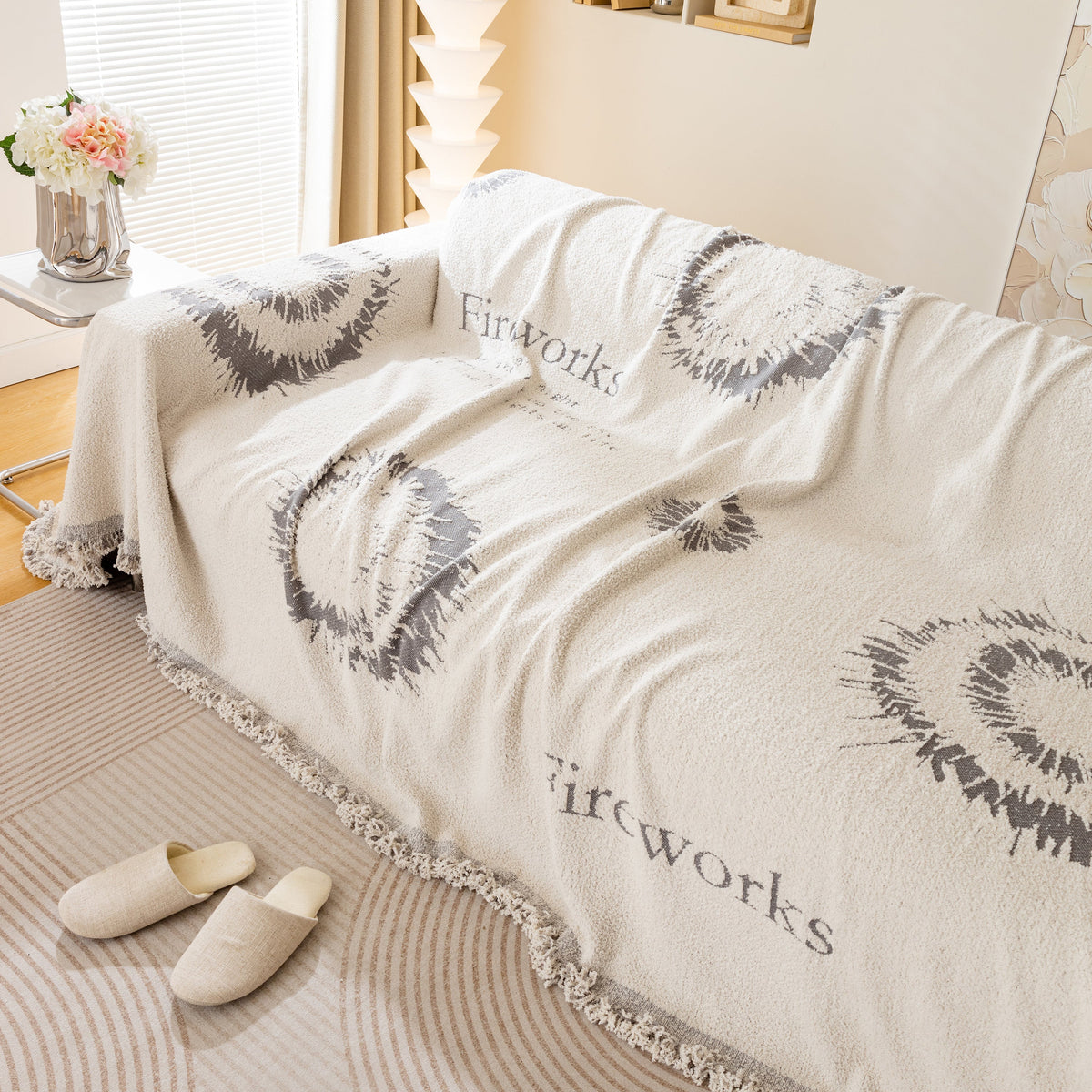 Fireworks Reversible Couch Cover Blankets Furniture Covers Washable Sectional Couch Covers