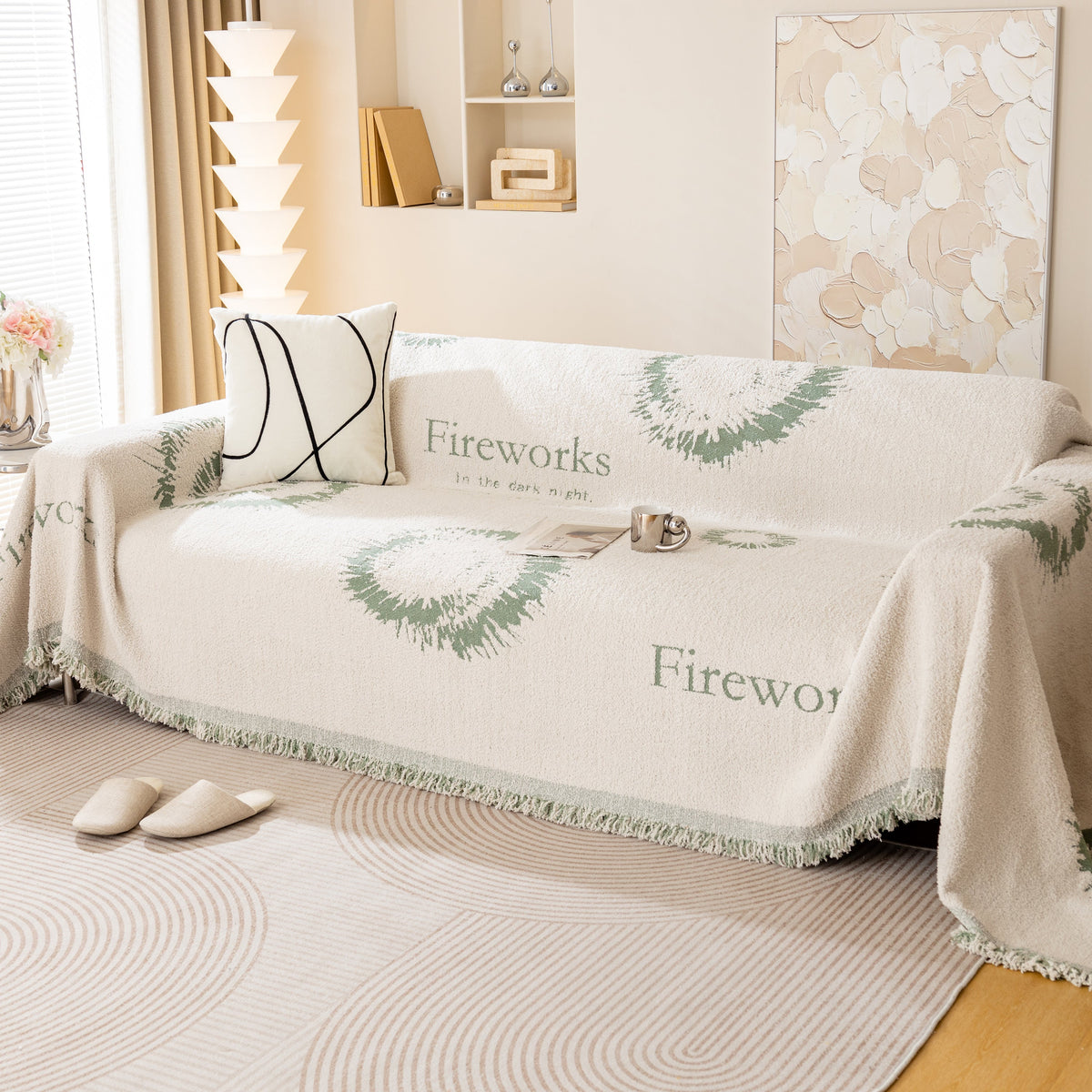 Fireworks Reversible Couch Cover Blankets Furniture Covers Washable Sectional Couch Covers
