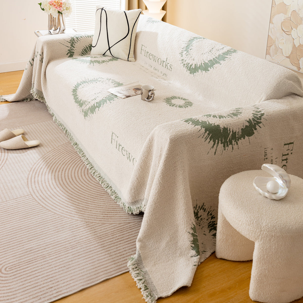 Fireworks Reversible Couch Cover Blankets Furniture Covers Washable Sectional Couch Covers