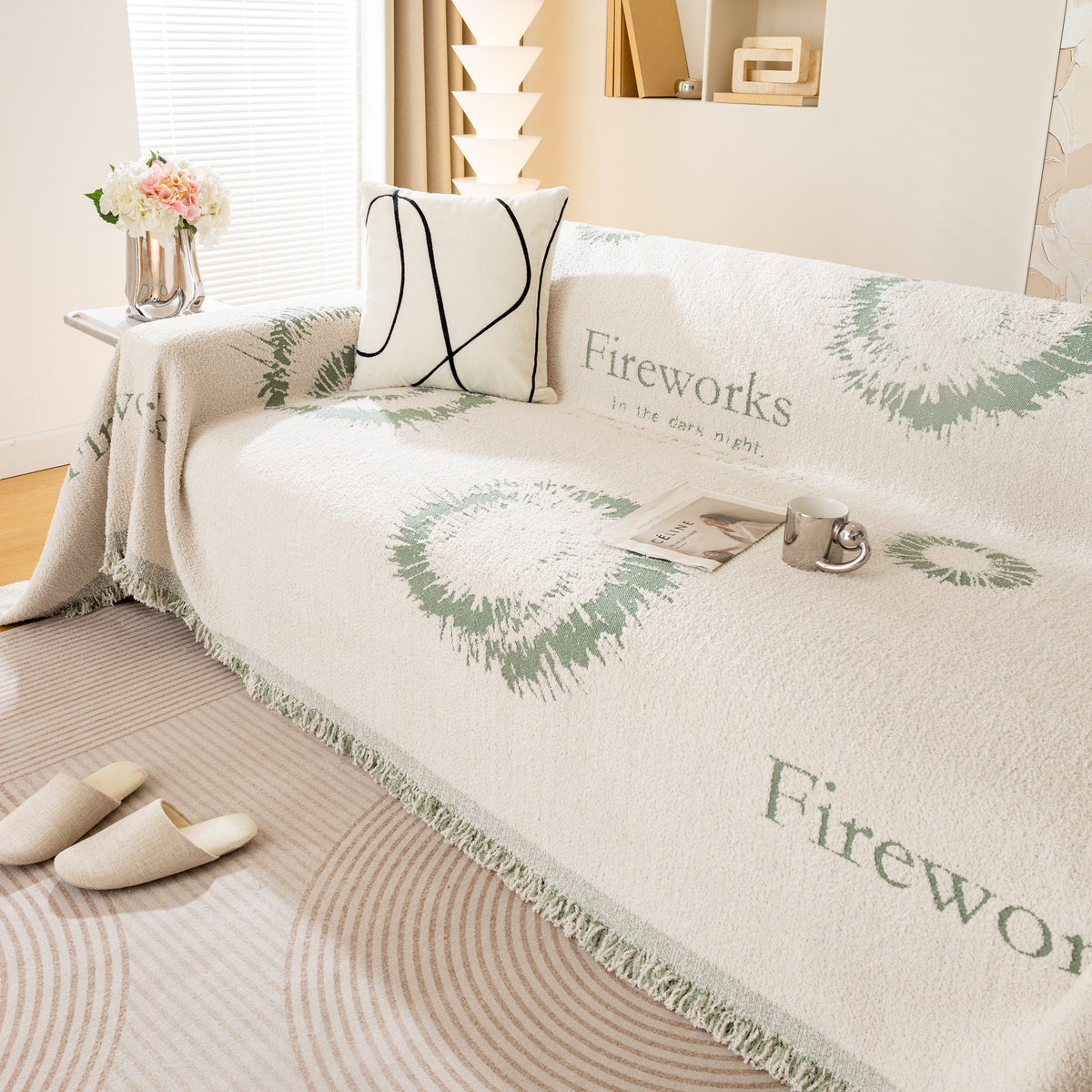 Fireworks Reversible Couch Cover Blankets Furniture Covers Washable Sectional Couch Covers