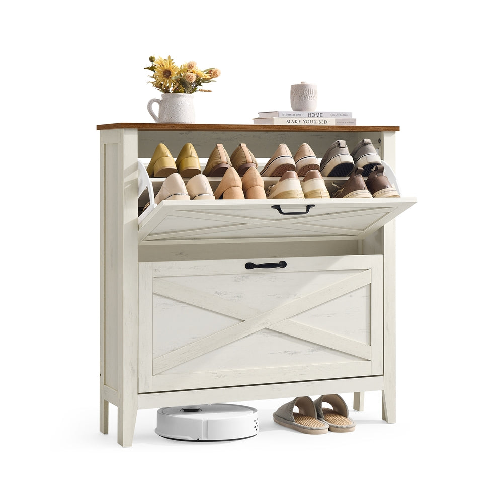 Shoe Storage Cabinet with Flip Drawers