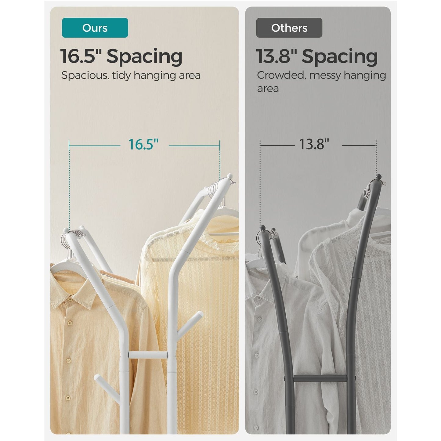 Double-Rod Clothing Rack for Hanging Clothes with Wheels