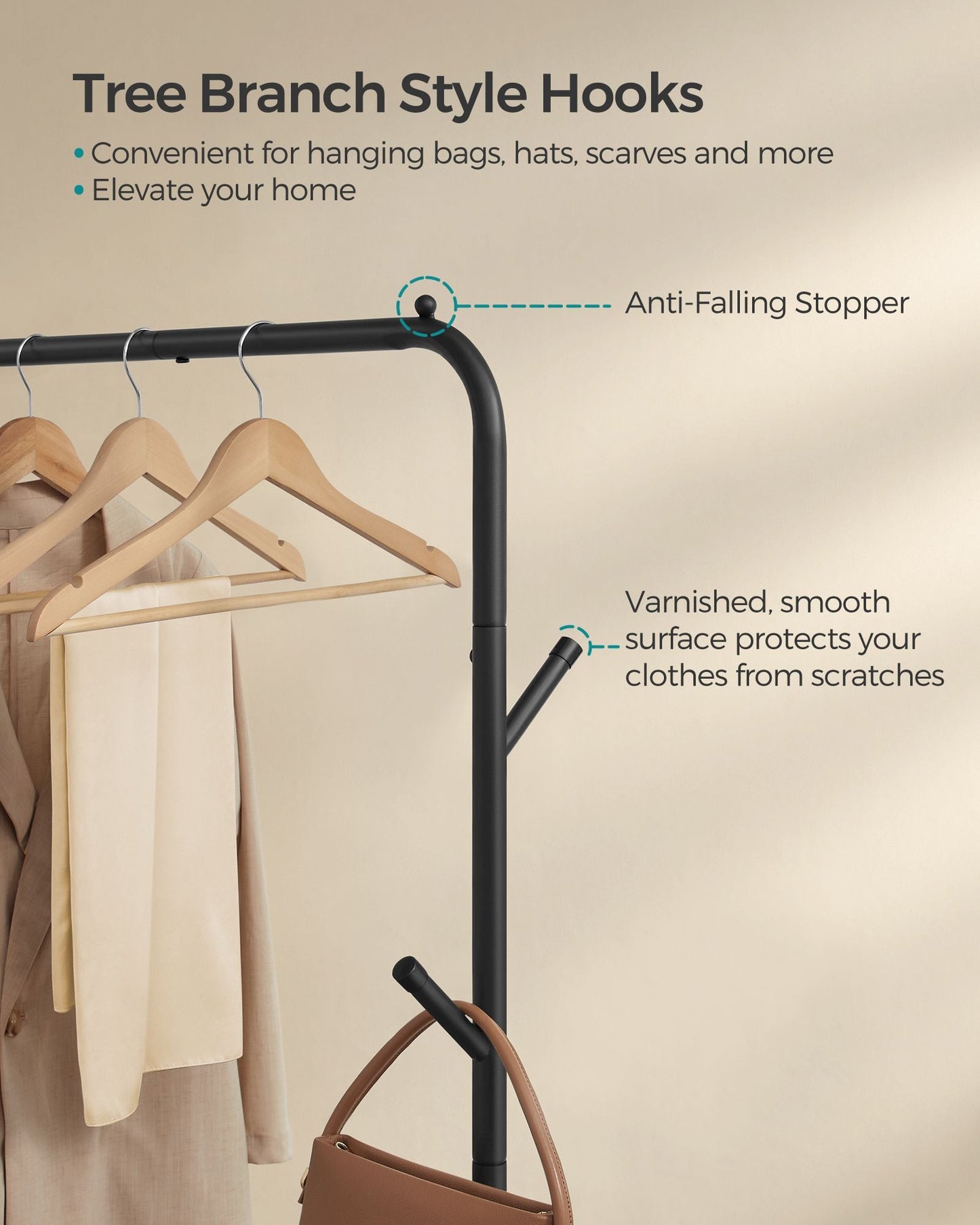 Clothes Rack for Hanging Clothes with Wheels